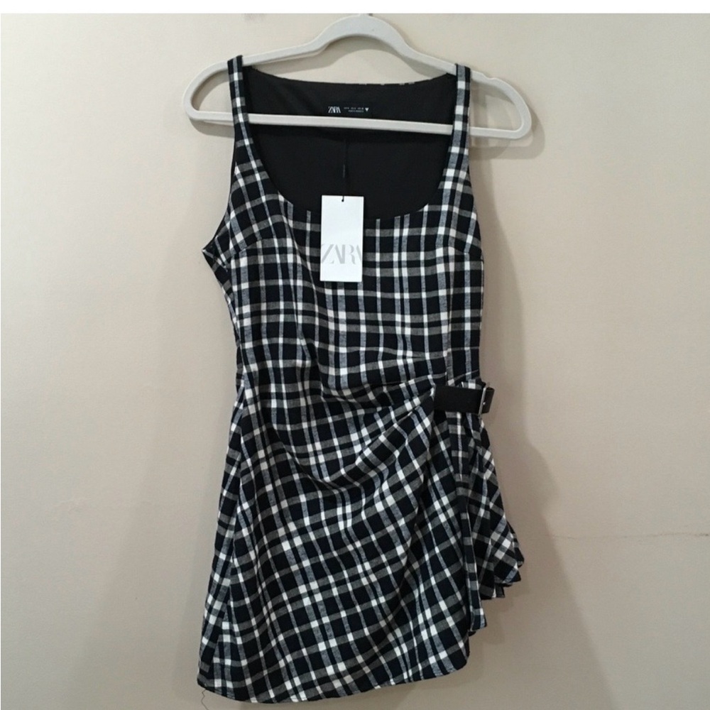 Zara Monochrome Checkered Dress